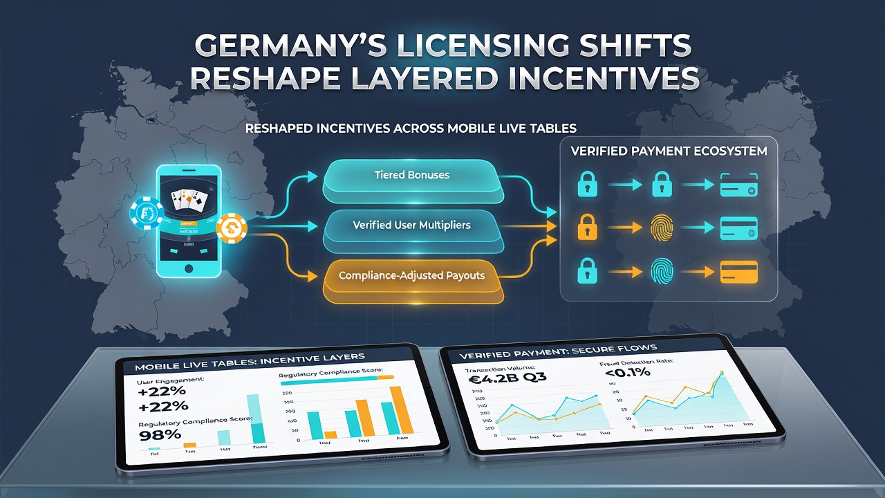Illustration der Verbindung zwischen verifizierten Zahlungswegen und Live-Tisch-Anreizen auf mobilen Geräten