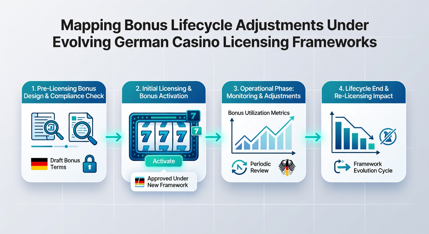 Darstellung von Bonus-Lebenszyklus-Phasen mit Fokus auf Anpassungen durch Lizenzrahmen in deutschen Casinos