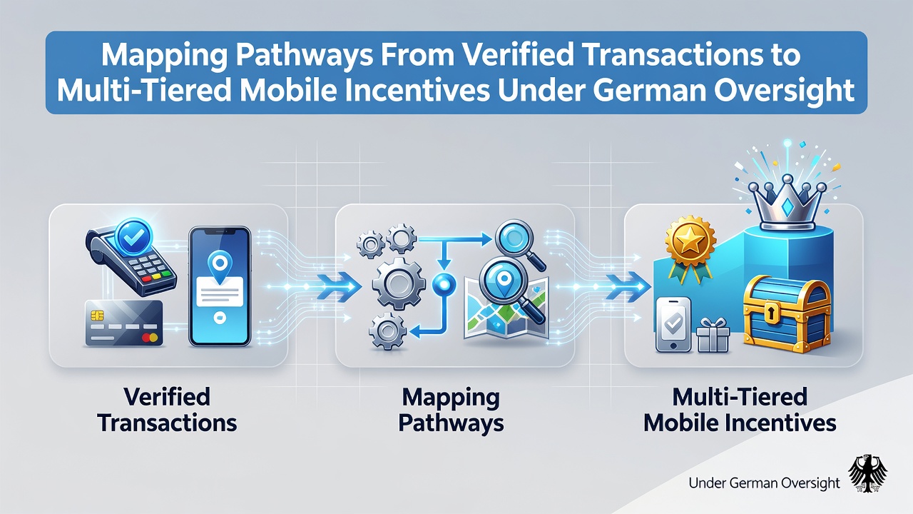 Illustration der Integration von Transaktionsdaten in mobile Incentive-Stufen auf autorisierten deutschen Plattformen