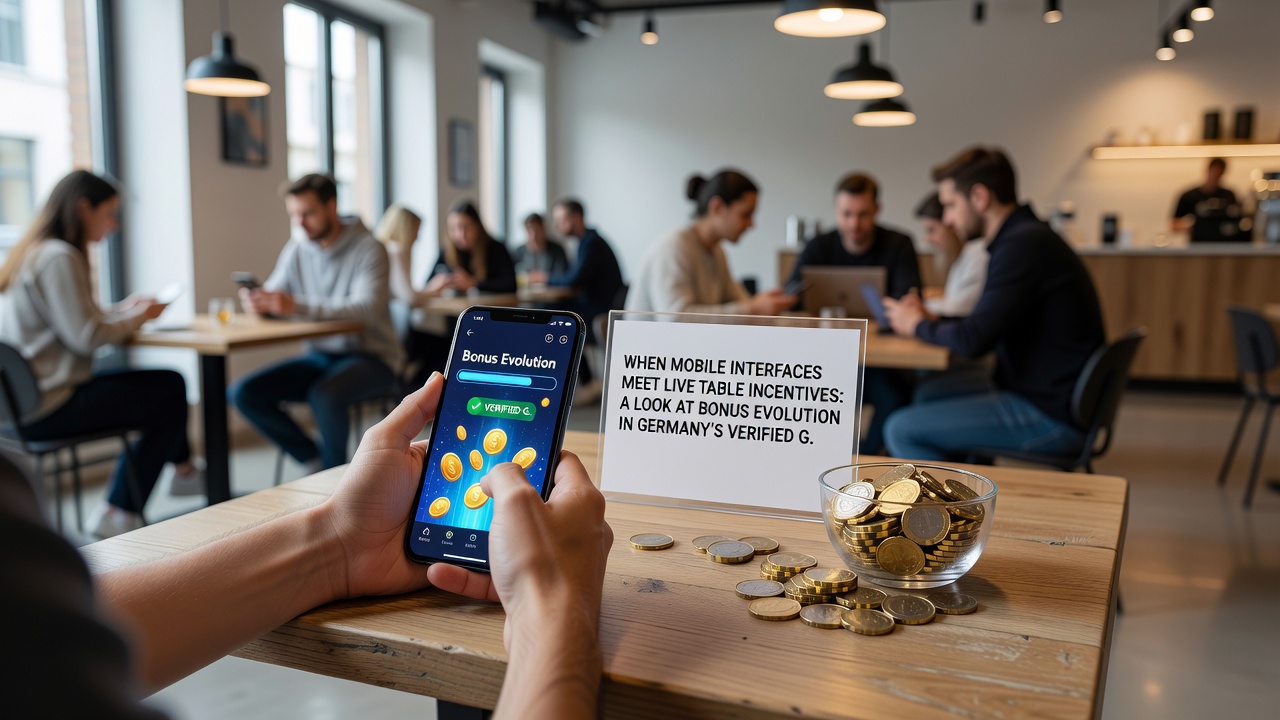 Live-Dealer-Tisch mit mobiler App-Oberfläche und Bonus-Benachrichtigungen während einer Spielsitzung